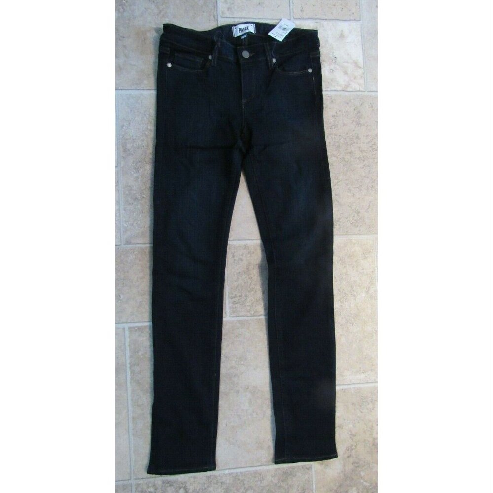 PAIGE Transcend Skyline Skinny Dark Blue Denim Jeans Malia, Women's Size 24